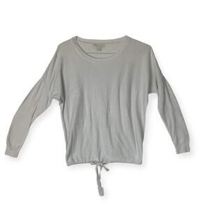 Barefoot Dreams women's extra small xs white pullover top lightweight cozy tie c